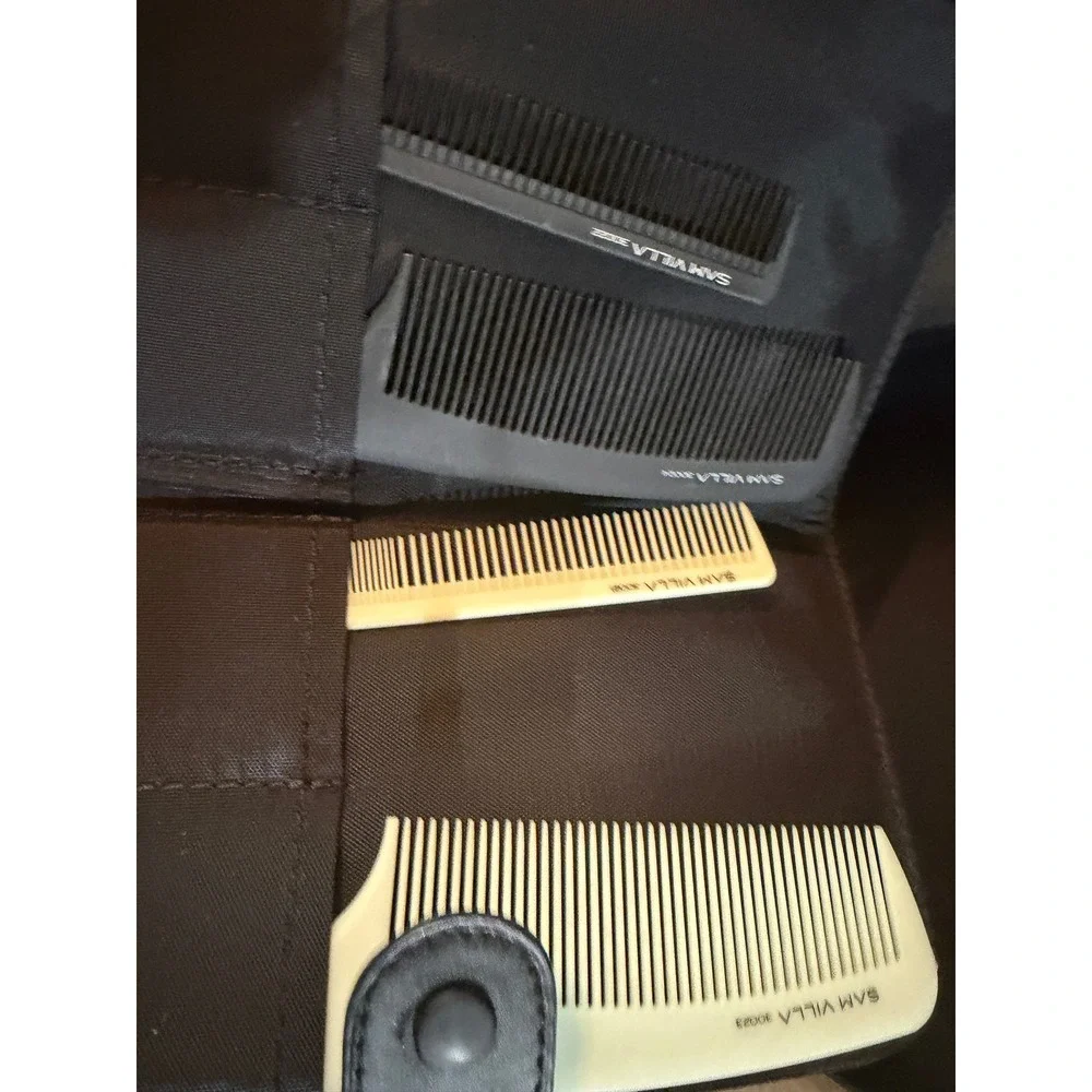 Sam Villa Artist Series Comb Set Professional 4-Piece Styling Hair with Case